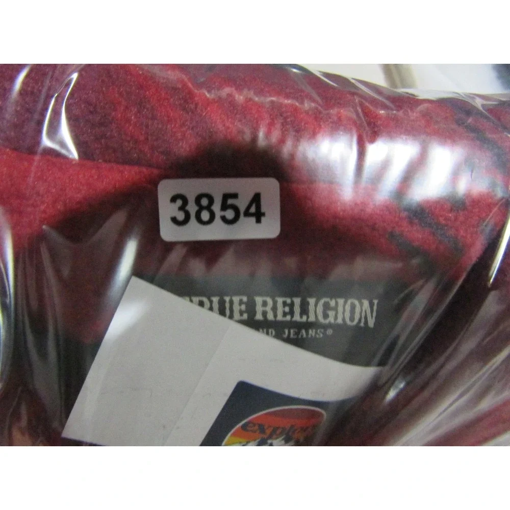 True Religion Shacket Mens Large Red Plaid Polar Fleece Thermal Snap Jacket